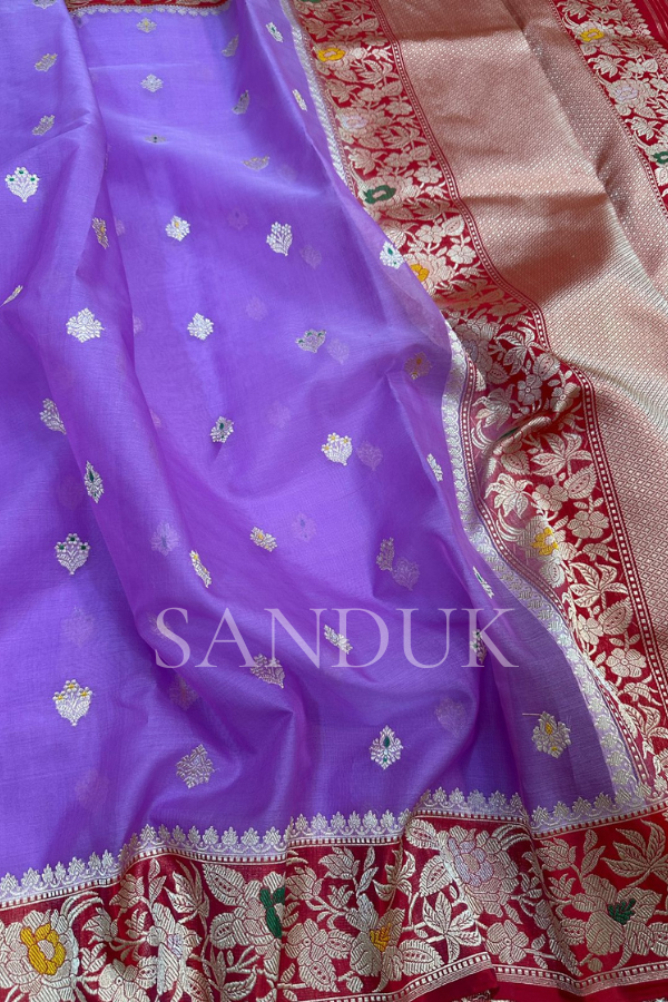 Kadhiyal Purple Kora Silk (Saree)