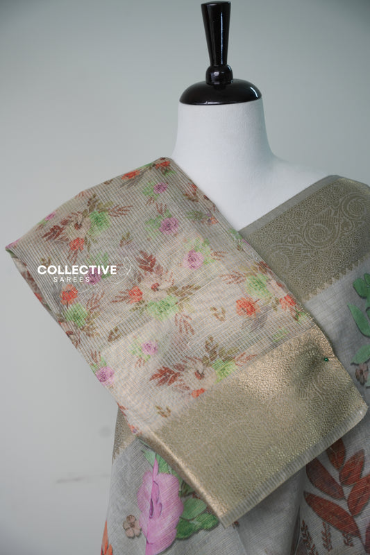 Semi Tissue Saree — product view 1