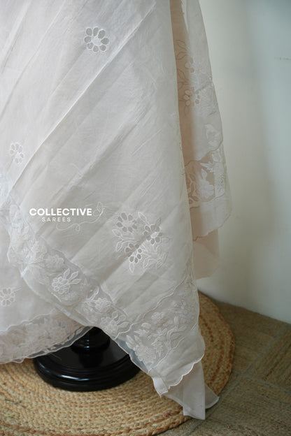 Kota Cotton Saree with floral detailing — view 3